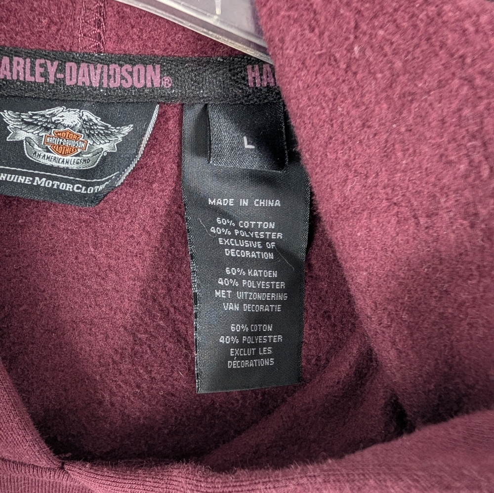 Vintage Y2K Harley Davidson Embroidered Hoodie - Large - Picture 6 of 6